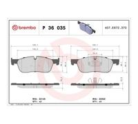 Kit Pastiglie Freno Freno A Disco Brembo P36035 Prime Line per Jaguar Land Rover