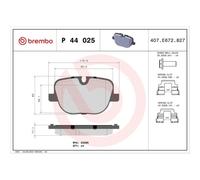 BREMBO Pastiglie Freni P 44 025 Kit Pastiglie Freni,Kit Pasticche Freni LAND ROVER,Range Rover Sport (L320),Range Rover III (L322)