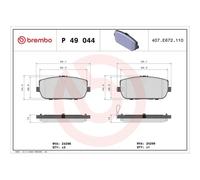 Kit Pastiglie Freno Freno A Disco Brembo P49044 Prime Line per Fiat Mazda