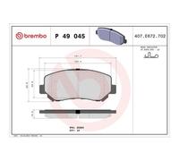 Set di pastiglie freno BREMBO P 49 045, anteriore