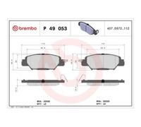 Brembo P 49 053 - Pastiglia Freno - Posteriore