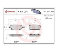 Brembo P 54 034 - Pastiglia Freno - Posteriore