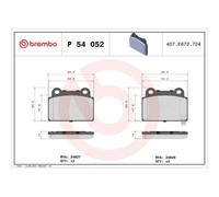 Kit pastiglie freno, Freno a disco - BREMBO P 54 052