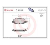 Brembo P 83 065 - Pastiglia Freno - Posteriore