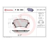 Kit Pastiglie Freno Freno A Disco Brembo P85064 Prime Line per Audi Seat Skoda