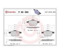 Kit Pastiglie Freno Freno A Disco Brembo P85085 Prime Line per Audi Seat Skoda