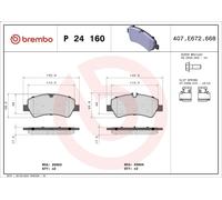 Kit pastiglie freno, Freno a disco BREMBO per TRANSIT V363 Furgone 2 2016-2024