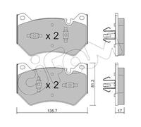 Kit pastiglie freno, Freno a disco CIFAM 82211701 per AUDI