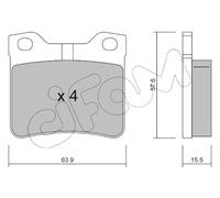 Kit pastiglie freno, Freno a disco CIFAM 8221921 per PEUGEOT