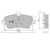 PASTIGLIE FRENO CIFAM 822-310-0 ANTERIORE
