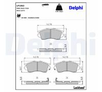 Set di pastiglie freno DELPHI LP1063, anteriore