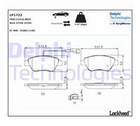 Kit pastiglie freno, Freno a disco LP1722 DELPHI per ABARTH FIAT LANCIA CITROËN