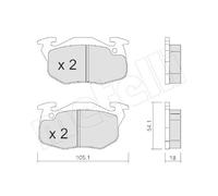 Kit Pastiglie Freno Freno A Disco Metelli 22-0037-5 per Citroën Peugeot