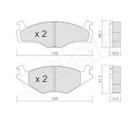 Kit Pastiglie Freno Freno A Disco Metelli 22-0045-1 per Assale Anteriore