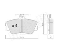 Kit Pastiglie Freno Freno A Disco Metelli 22-0130-0 per Volvo Assale Anteriore