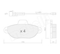 Kit Pastiglie Freno Freno A Disco Metelli 22-0159-0 per Fiat Lancia