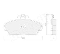 Kit Pastiglie Freno Freno A Disco Metelli 22-0174-1 per Tata Land Rover