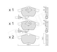 Kit Pastiglie Freno Freno A Disco Metelli 22-0181-3 per Audi VW Assale Anteriore