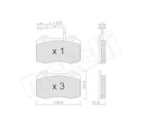 METELLI Kit pastiglie freno, Freno a disco 22-0251-7