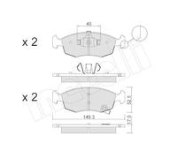Kit Pastiglie Freno Freno A Disco Metelli 22-0274-5 per Chrysler Fiat Lancia