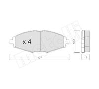 Kit Pastiglie Freno Freno A Disco Metelli 22-0293-0 per Chevrolet Daewoo Chery