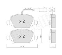 Kit Pastiglie Freno Freno A Disco Metelli 22-0323-2 per Alfa Romeo Fiat