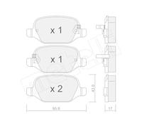 Kit Pastiglie Freno Freno A Disco Metelli 22-0324-4 per Fiat Assale Posteriore