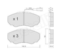 Kit Pastiglie Freno Freno A Disco Metelli 22-0325-0 per Citroën Fiat Peugeot