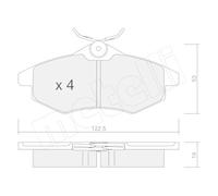 Kit Pastiglie Freno Freno A Disco Metelli 22-0328-0 per Citroën Assale Anteriore