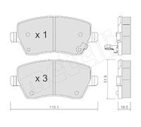 Kit Pastiglie Freno Freno A Disco Metelli 22-0485-1 per Opel Suzuki Vauxhall