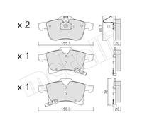 Kit Pastiglie Freno Freno A Disco Metelli 22-0539-0 per Opel Vauxhall