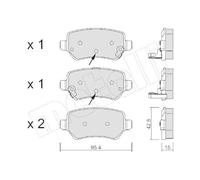 Kit Pastiglie Freno Freno A Disco Metelli 22-0542-2 per Kia Assale Posteriore