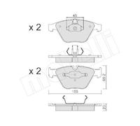 Kit Pastiglie Freno Freno A Disco Metelli 22-0558-0 per Bmw Assale Anteriore