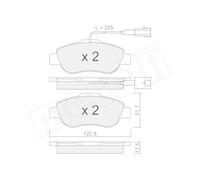 Kit Pastiglie Freno Freno A Disco Metelli 22-0638-2 per Fiat Ford