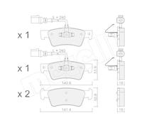 Kit Pastiglie Freno Freno A Disco Metelli 22-0661-0 per VW Assale Posteriore