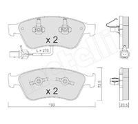 Kit Pastiglie Freno Freno A Disco Metelli 22-0662-0 per Audi VW Assale Anteriore