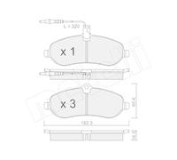 Kit Pastiglie Freno Freno A Disco Metelli 22-0707-0 per Citroën Fiat Peugeot