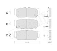 Pastiglie freno 22-0727-0 METELLI per SSANGYONG KIA