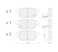 Kit Pastiglie Freno Freno A Disco Metelli 22-0746-0 per Toyota Great Wall