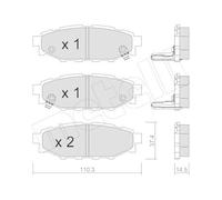 Kit Pastiglie Freno Freno A Disco Metelli 22-0764-1 per Subaru Assale Posteriore