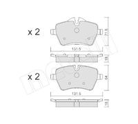 Pastiglie freno 22-0768-0 METELLI per MINI MINI Cabriolet MINI COUNTRYMAN MINI