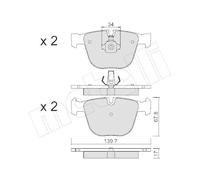 Kit Pastiglie Freno Freno A Disco Metelli 22-0773-0 per Bmw Bentley