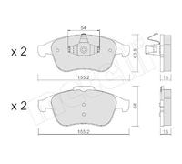 Kit Pastiglie Freno Freno A Disco Metelli 22-0803-2 per Renault Assale Anteriore