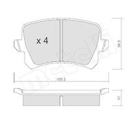 Kit Pastiglie Freno Freno A Disco Metelli 22-0806-0 per Audi Seat VW