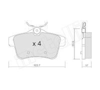Kit Pastiglie Freno Freno A Disco Metelli 22-0855-0 per Citroën Peugeot DS
