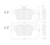 Kit Pastiglie Freno Freno A Disco Metelli 22-0951-0 per Audi Seat VW