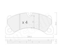 Kit Pastiglie Freno Freno A Disco Metelli 22-0956-0 per Porsche VW