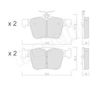 Kit Pastiglie Freno Freno A Disco Metelli 22-0981-0 per Audi Skoda VW
