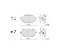 Kit Pastiglie Freno Freno A Disco Metelli 22-0987-0 per Citroën Opel Peugeot
