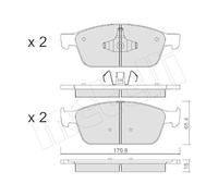 Kit Pastiglie Freno Freno A Disco Metelli 22-0989-0 per Ford Assale Anteriore
